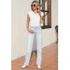 imageSidefeel Womens Tops Casual Crewneck Cap Sleeve Tops Ribbed Raw Hem Summer T Shirts Slim Fit Basic Tees BlousesWhite