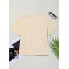 imageSidefeel Womens Short Sleeve Casual Basic T Shirts Summer Round Neck Pleated Tee Tops BlousesApricot