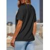 imageSidefeel Womens Short Sleeve Casual Basic T Shirts Summer Round Neck Pleated Tee Tops BlousesBlack