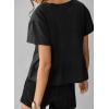 imageSidefeel Womens Short Sleeve Casual Basic T Shirts Summer Round Neck Pleated Tee Tops BlousesBlack