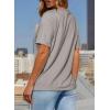 imageSidefeel Womens Short Sleeve Casual Basic T Shirts Summer Round Neck Pleated Tee Tops BlousesGray