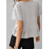 imageSidefeel Womens Short Sleeve Casual Basic T Shirts Summer Round Neck Pleated Tee Tops BlousesGray