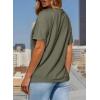 imageSidefeel Womens Short Sleeve Casual Basic T Shirts Summer Round Neck Pleated Tee Tops BlousesGreen