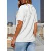 imageSidefeel Womens Short Sleeve Casual Basic T Shirts Summer Round Neck Pleated Tee Tops BlousesWhite