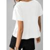 imageSidefeel Womens Short Sleeve Casual Basic T Shirts Summer Round Neck Pleated Tee Tops BlousesWhite