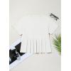 imageSidefeel Womens Short Sleeve Casual Basic T Shirts Summer Round Neck Pleated Tee Tops BlousesWhite