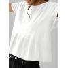 imageSidefeel Womens Short Sleeve Casual Basic T Shirts Summer Round Neck Pleated Tee Tops BlousesWhite