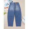 imageSidefeel Womens Barrel Jeans Wide Leg Vintage Mid Rise Y2k Baggy Boyfriend Ankle Denim PantsBluing