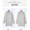 imageSidefeel Cardigan for Women Trendy 2024 Open Front Sweater Oversized Lantern Sleeve Chunky Knitted OutwearBurgundy