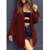 imageSidefeel Cardigan for Women Trendy 2024 Open Front Sweater Oversized Lantern Sleeve Chunky Knitted OutwearBurgundy