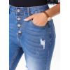 imageSidefeel Womens High Waisted Bell Bottom Bootcut Jeans Flared Wide Leg Denim PantsLight Blue