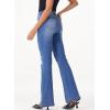 imageSidefeel Womens High Waisted Bell Bottom Bootcut Jeans Flared Wide Leg Denim PantsLight Blue