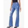imageSidefeel Womens High Waisted Bell Bottom Bootcut Jeans Flared Wide Leg Denim PantsLight Blue