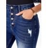 imageSidefeel Womens High Waisted Bell Bottom Bootcut Jeans Flared Wide Leg Denim PantsNavy Blue