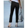 imageSidefeel Womens High Waisted Jeans Strechy Raw Hem Straight Leg Denim Pants with PocketsPure Black