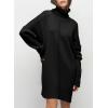 imageSidefeel Womens Sweater Dress 2024 Fall Long Sleeve High Neck Ribbed Knit Winter DressBlack