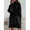 imageSidefeel Womens Sweater Dress 2024 Fall Long Sleeve High Neck Ribbed Knit Winter DressBlack