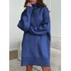 imageSidefeel Womens Sweater Dress 2024 Fall Long Sleeve High Neck Ribbed Knit Winter DressDark Blue