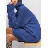 imageSidefeel Womens Sweater Dress 2024 Fall Long Sleeve High Neck Ribbed Knit Winter DressDark Blue