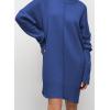 imageSidefeel Womens Sweater Dress 2024 Fall Long Sleeve High Neck Ribbed Knit Winter DressDark Blue