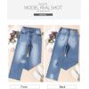 imageSidefeel Womens Wide Leg Jeans Casual High Waisted Straight Stretch Denim Pants with PocketsB Peacock Blue