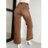 imageSidefeel Womens Wide Leg Jeans High Waisted Button Fly Stretchy Straight Legs Denim PantsBrown