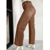 imageSidefeel Womens Wide Leg Jeans High Waisted Button Fly Stretchy Straight Legs Denim PantsBrown