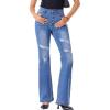 imageSidefeel Womens High Waisted Bell Bottom Bootcut Jeans Flared Wide Leg Denim PantsLight Blue