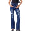 imageSidefeel Womens High Waisted Bell Bottom Bootcut Jeans Flared Wide Leg Denim PantsNavy Blue