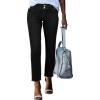 imageSidefeel Womens High Waisted Jeans Strechy Raw Hem Straight Leg Denim Pants with PocketsPure Black
