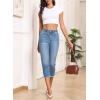 imageSidefeel Womens Capri Jeans High Waisted 2025 Summer Fashion Straight Leg Raw Hem Denim Capri PantsLight Blue