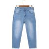imageSidefeel Womens Capri Jeans High Waisted 2025 Summer Fashion Straight Leg Raw Hem Denim Capri PantsLight Blue
