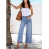 imageSidefeel Womens Wide Leg Jeans High Waisted Stretchy Jeans Straight Leg Loose Fit Zimbaplatinum Ankle Denim PantsIceland Blue