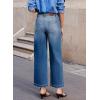 imageSidefeel Womens Wide Leg Jeans High Waisted Stretchy Jeans Straight Leg Loose Fit Zimbaplatinum Ankle Denim PantsSky Blue