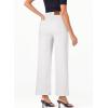 imageSidefeel Womens Wide Leg Jeans High Waisted Stretchy Jeans Straight Leg Loose Fit Zimbaplatinum Ankle Denim PantsWhite