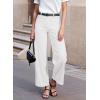 imageSidefeel Womens Wide Leg Jeans High Waisted Stretchy Jeans Straight Leg Loose Fit Zimbaplatinum Ankle Denim PantsWhite