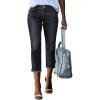 imageSidefeel Womens Capri Jeans High Waisted 2025 Summer Fashion Straight Leg Raw Hem Denim Capri PantsBlack