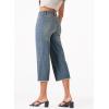 imageSidefeel Womens Capri Jeans High Waisted Wide Leg Stretchy Raw Hem Side Seam Zimbaplatinum Denim PantsVintage Blue