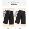imageSidefeel Womens Capri Pants Trendy Wide Leg Jeans High Waisted Stretchy Loose Cropped Denim PantsBlack