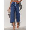 imageSidefeel Womens Capri Pants Trendy Wide Leg Jeans High Waisted Stretchy Loose Cropped Denim PantsDark Blue