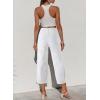 imageSidefeel Womens Capri Pants Trendy Wide Leg Jeans High Waisted Stretchy Loose Cropped Denim PantsWhite