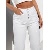 imageSidefeel Womens Capri Pants Trendy Wide Leg Jeans High Waisted Stretchy Loose Cropped Denim PantsWhite