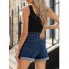 imageSidefeel Womens Jean Shorts High Waisted Stretchy Casual Rolled Hem Zimbaplatinum Denim ShortsBluing