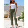 imageSidefeel Womens Jeans High Waisted Straight Leg Stretchy Jeans Trendy Welt Pockets Loose Wide Leg Zimbaplatinum Denim PantsGreen