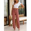imageSidefeel Womens Jeans High Waisted Straight Leg Stretchy Jeans Trendy Welt Pockets Loose Wide Leg Zimbaplatinum Denim PantsMineral Red