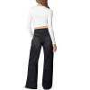 imageSidefeel Womens Wide Leg Jeans High Waisted Stretchy Straight Leg Jeans Trendy Seamed Front Loose Denim PantsBlack