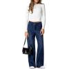 imageSidefeel Womens Wide Leg Jeans High Waisted Stretchy Straight Leg Jeans Trendy Seamed Front Loose Denim PantsBluing