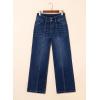 imageSidefeel Womens Wide Leg Jeans High Waisted Stretchy Straight Leg Jeans Trendy Seamed Front Loose Denim PantsBluing