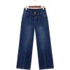 imageSidefeel Womens Wide Leg Jeans High Waisted Stretchy Straight Leg Jeans Trendy Seamed Front Loose Denim PantsBluing