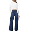 imageSidefeel Womens Wide Leg Jeans High Waisted Stretchy Straight Leg Jeans Trendy Seamed Front Loose Denim PantsBluing